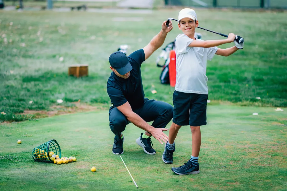 Golf instruction for junior players on the course